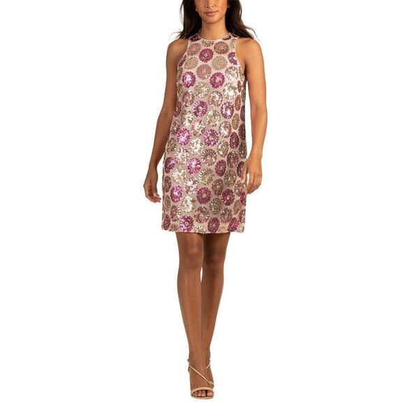 Trina Turk Women's Sequin Dress Medium Flower Child Multi